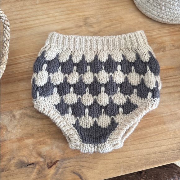 Rylee + Cru Other - Rylee + Cru Cream and Gray Knitted bloomer